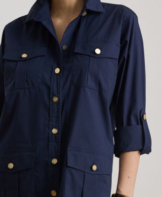 Petite Roll Tab Sleeve Shirtdress