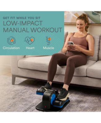 Under Desk Elliptical Exercise Machine – Auto & Manual Seated Pedal Exerciser with 10 Levels, Quiet Ellipse Leg Exerciser for Seniors & Adults