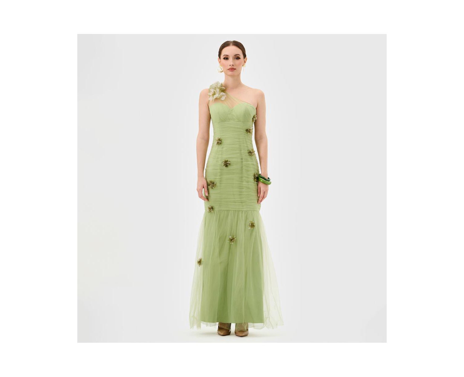 Women's Karoline One Shoulder Tulle Gown