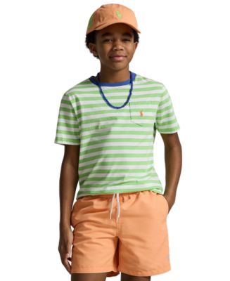 Polo Ralph Lauren Boys' 8-20 Striped Cotton Jersey Pocket Tee - Macy's