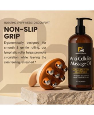 Anti-Cellulite Massage Roller & Firming Body Massage Oil Bundle With Collagen & Stem Cell Cellulite roller for thighs & glutes Bundle