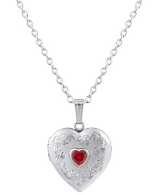 Created Sapphire (5/8 ct. t.w.) Locket Pendant Necklace in Sterling Silver (Also Available in Multi-Stones)