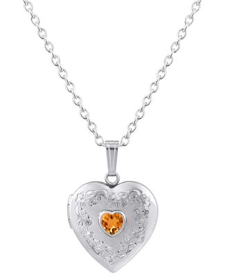 Created Sapphire (5/8 ct. t.w.) Locket Pendant Necklace in Sterling Silver (Also Available in Multi-Stones)