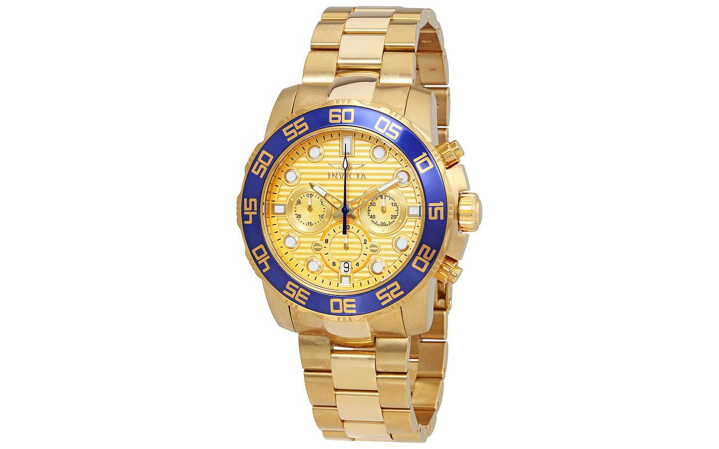Мужские часы Invicta 22227 Pro Diver Quartz Chronograph Dial, цвет: Золотой — фото 1
