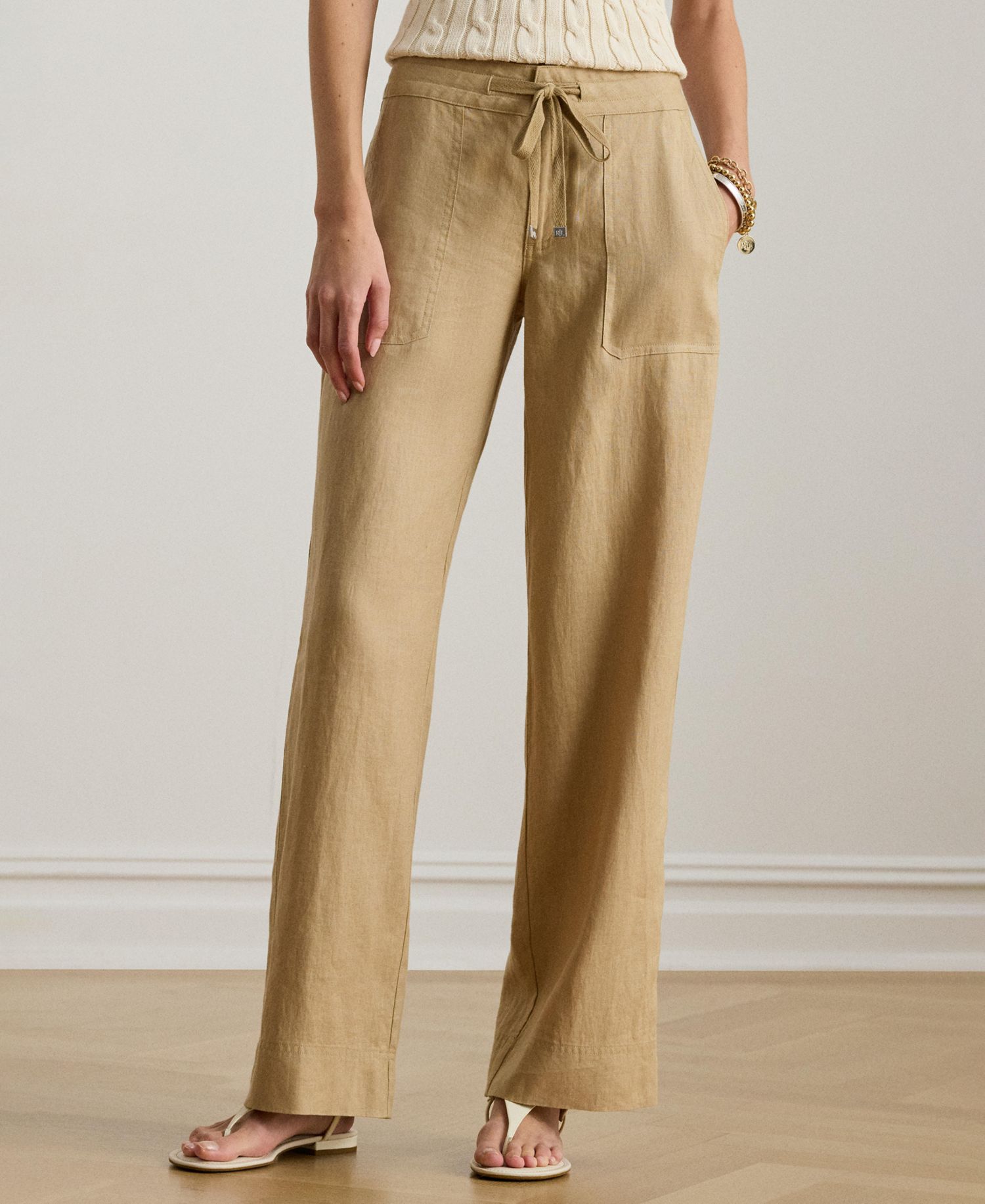 Petite Wide-Leg Linen Pants