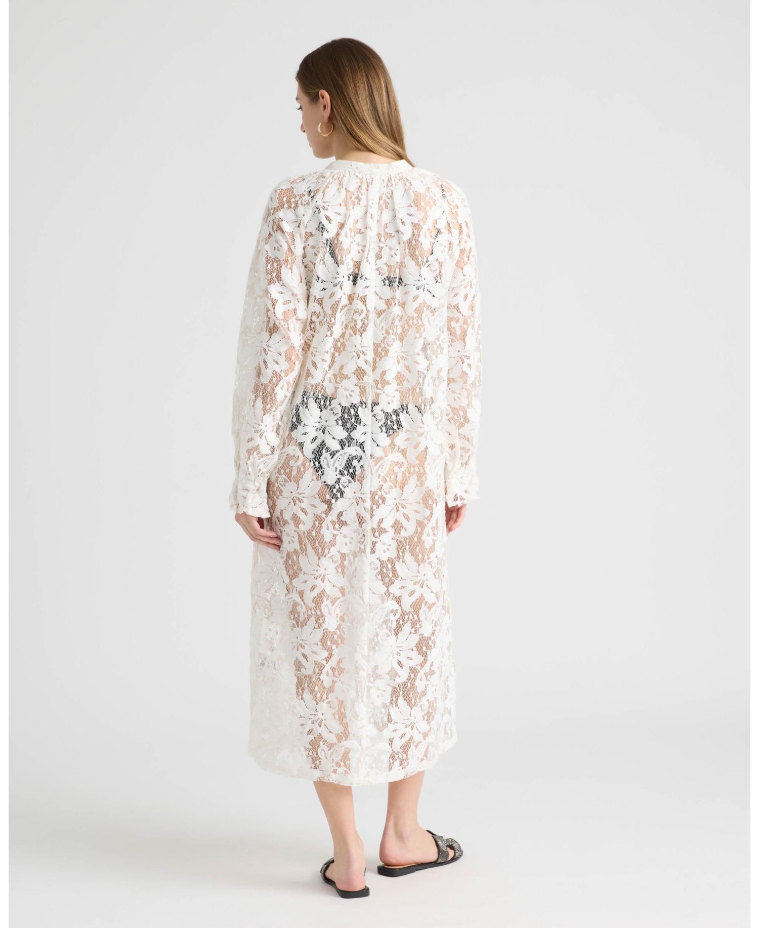Women's Long Shirt Dress with Raglan Sleeve