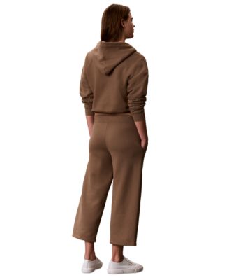 Women's Cropped Wide-Leg Sweatpants