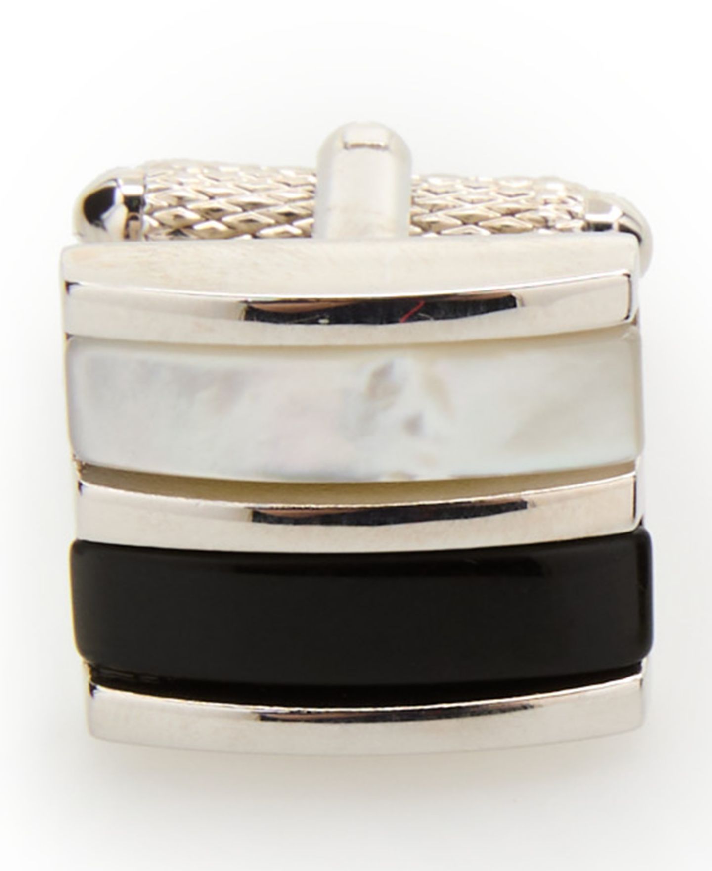 Мужские запонки Perry Ellis Portfolio Genuine Shell Obsidian Square Cufflinks, цвет: Чёрный — фото 2