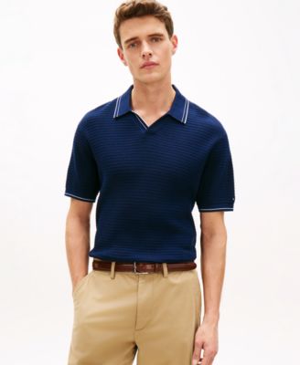 Men's Medium Texture Regular-Fit Polo Shirt