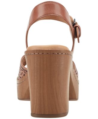 Women's Quinty Leather Platform Block Heel Dress Sandals