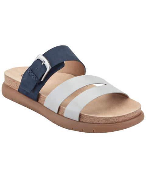 Женские сандалии Earth Ayden Strappy Footbed Flatform, цвет: Синий туманный кожаный / Тёмно-синий нубуковый