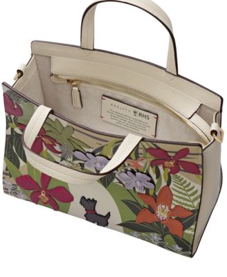 RHS Small Leather Appliqu&eacute; Ziptop Grab Satchel Bag
