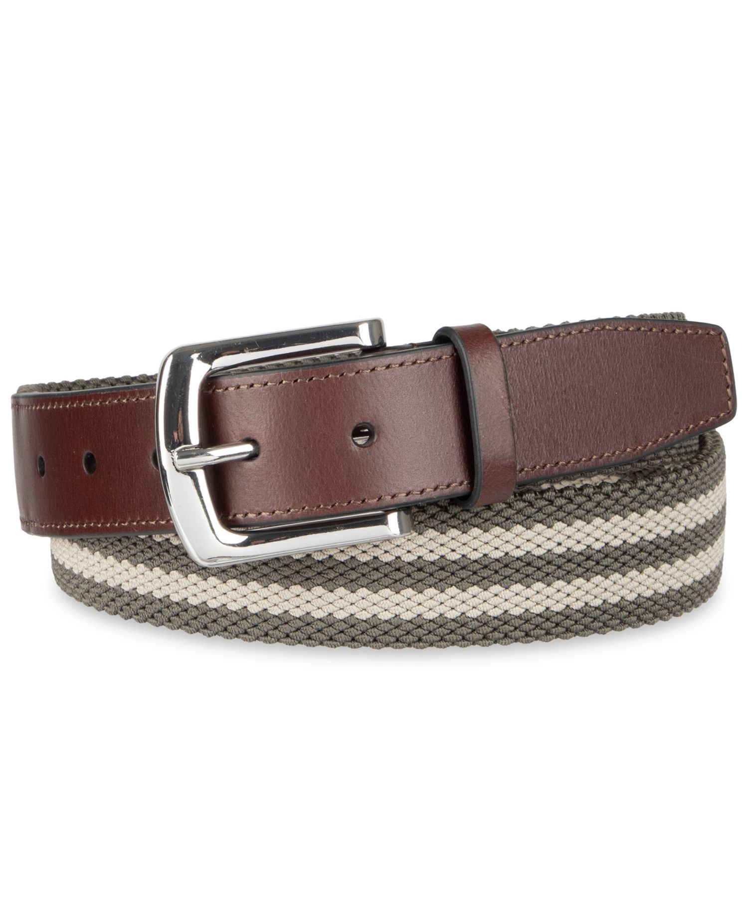 Men's Striped Stretch Cord Casual Belt