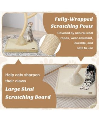 70" Cat Tower, 4-Layer Activity Tree with 3 Perches & Hanging Balls for Indoor Cats