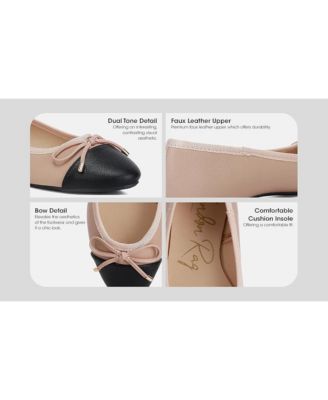 Womens Minato Two Tone Ballet Flats