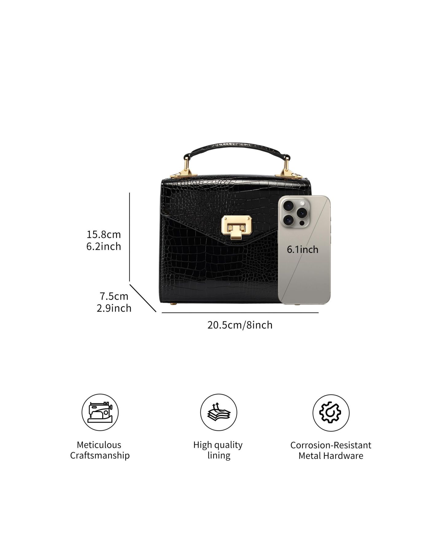 Женская сумка Victoria Hyde London Women Flap Bag Handbag Crossbody Bags Victoria Hyde Duchess, цвет: Чёрный — фото 5