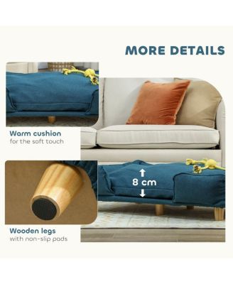 Modern Pet Couch with Wood Legs and Cushion for Large Dogs