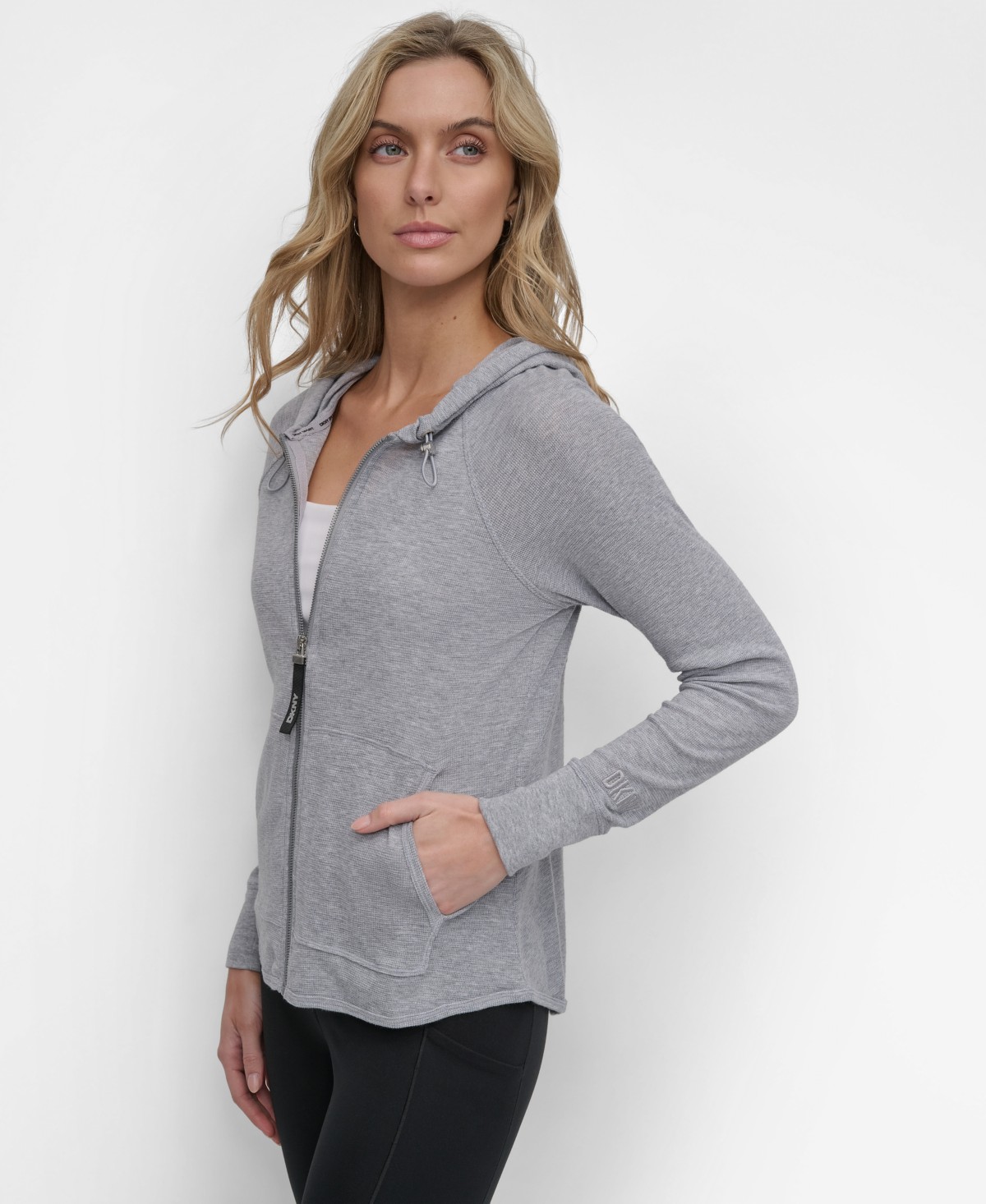 Женские топы DKNY Women's Lightweight Waffle Zip-Front — фото 4