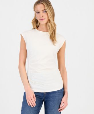 Women's Side-Cinched Cap Sleeve Top