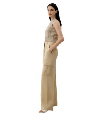 Women's Silk Crepe Cargo Pant