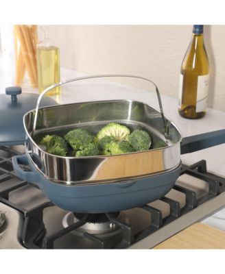 Northvale 5.3 Qt Ceramic Nonstick Saute Pan with Lid & Steamer Basket, Cast Aluminum, Induction Ready Base, Soft Touch Handle