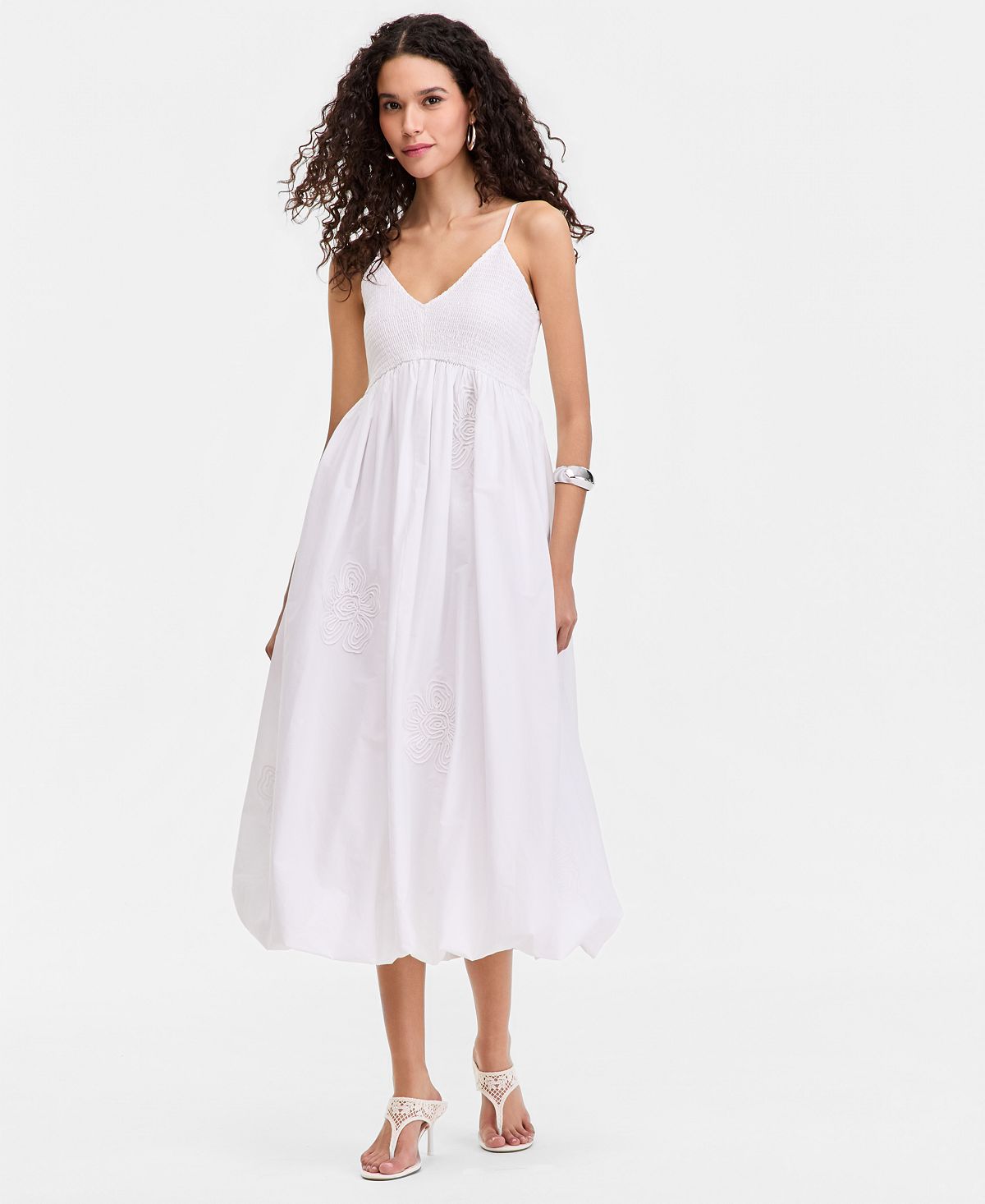 I.N.C. International Concepts Women's Embroidered Bubble-Hem Midi Dress, Macy's Exclusive view 6 — MAYCSS fashion products