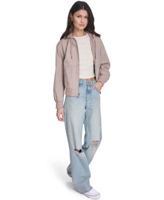 Women's Relaxed Hooded Bomber Jacket