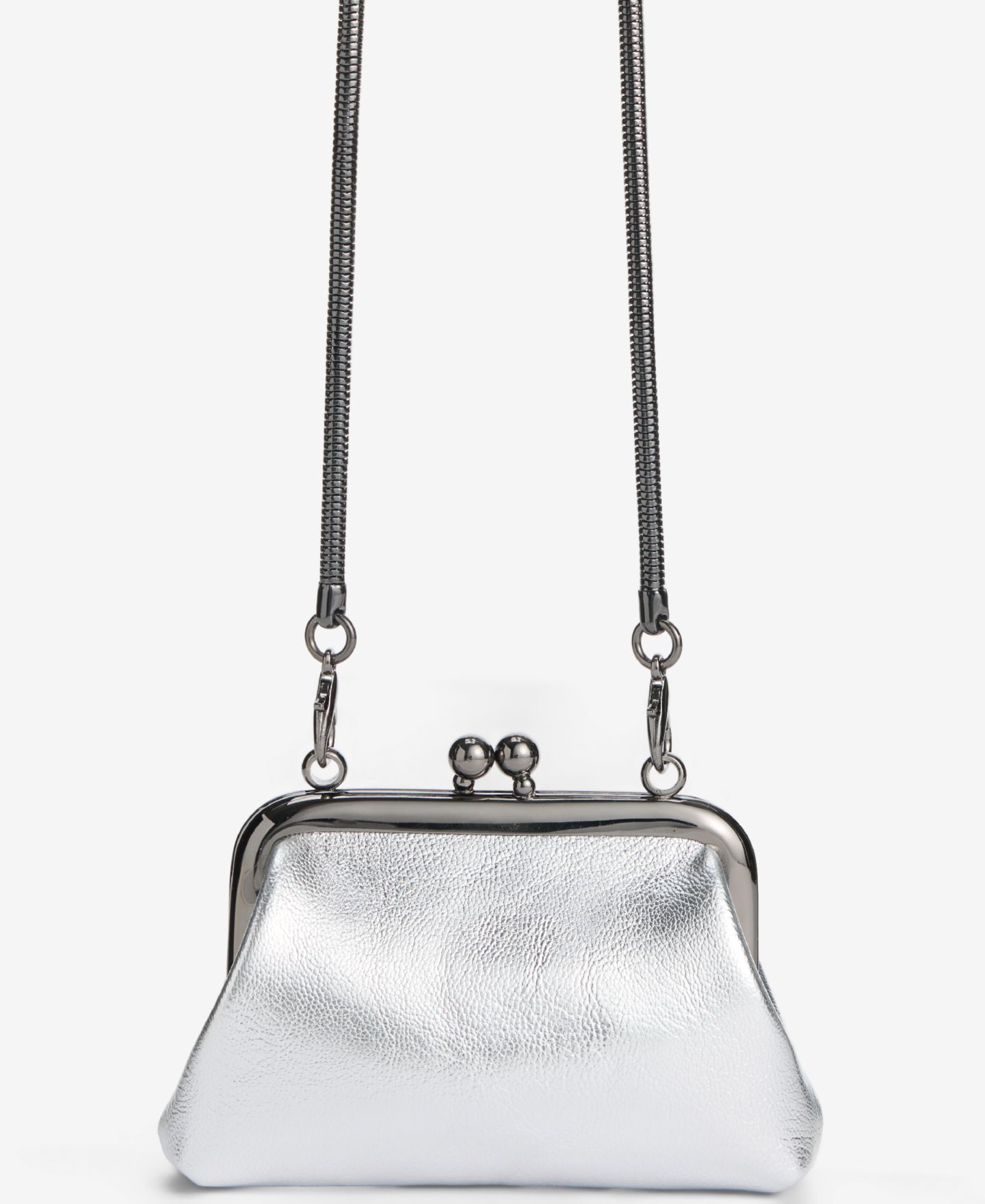 Женская сумка On 34th Mini Frame Pouch Necklace, Macy's Exclusive- Molly Rogers Capsule Collection, цвет: Серебряный металлический — фото 2
