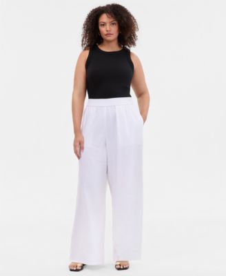 Plus Size Pull-On Wide-Leg Pants