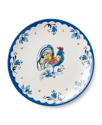 French Rooster Dinner Plates, Set of 4