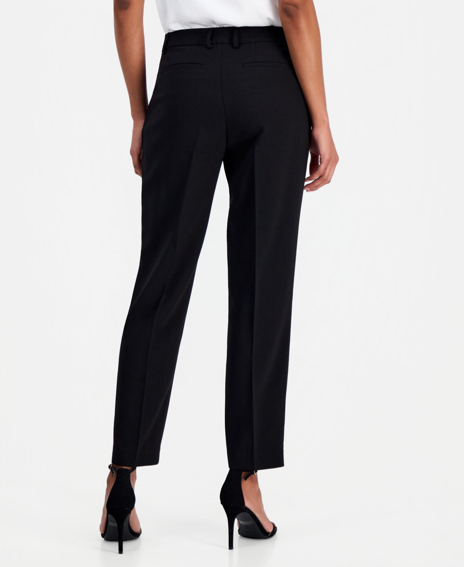 Women's Crepe Grace Mid-Rise Straight-Leg Ankle Pants