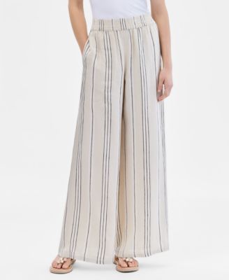Petite Wide-Leg Pull-On Pants
