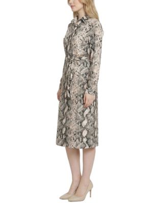 Women's 3/4 Roll Tab Sleeve Collared Dress