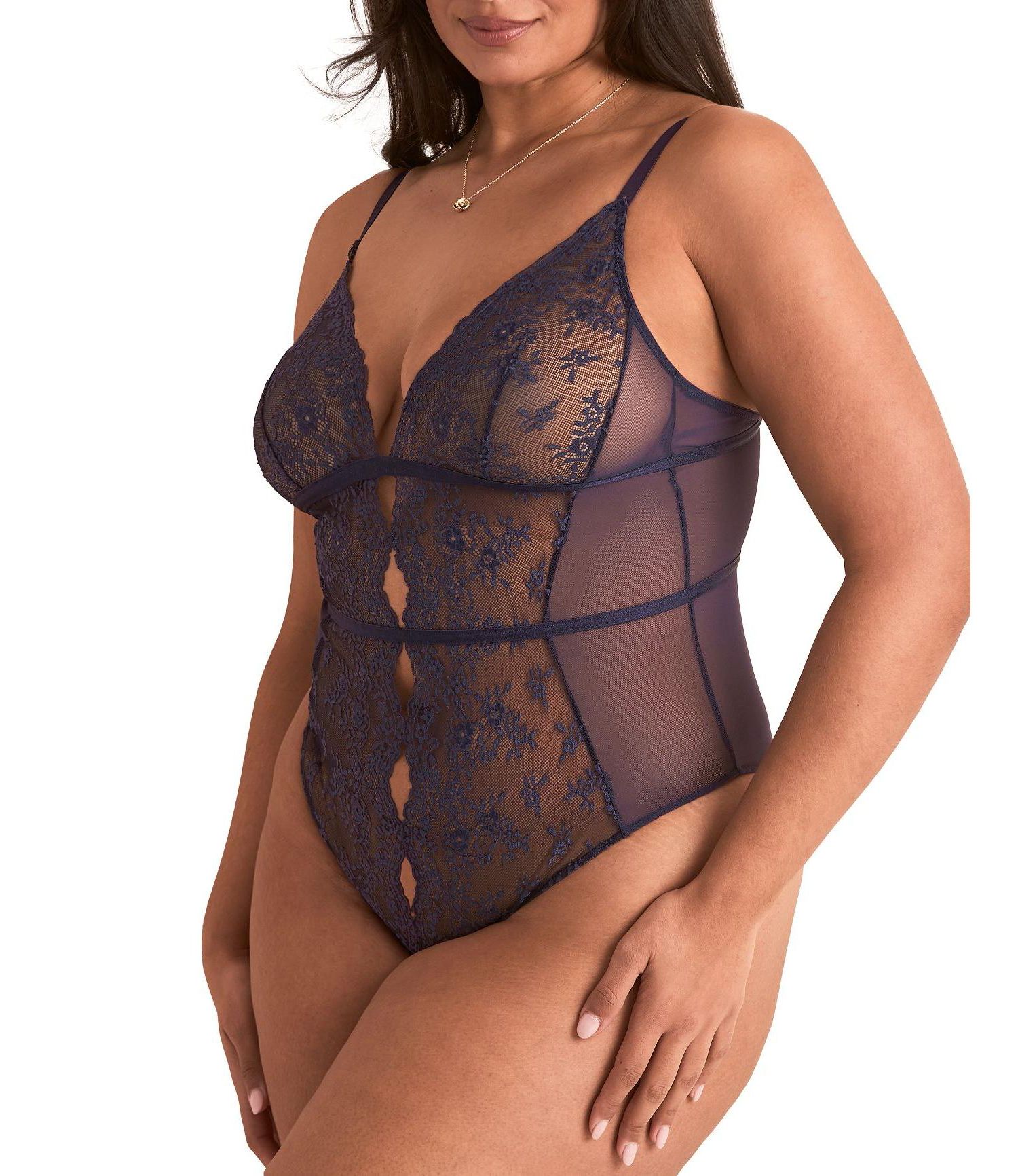 Women's Plus-Size Crotchless Bodysuit Lingerie