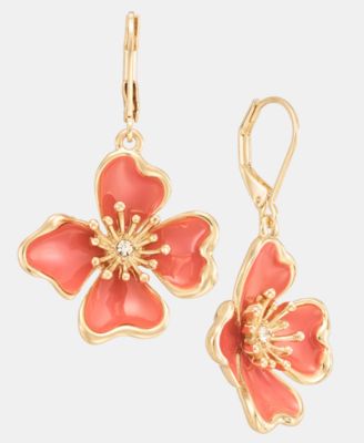 Textured Flower Drop Earrings