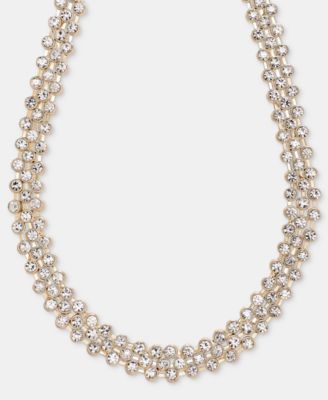 Crystal Mesh Chain Collar Necklace, 16" + 3" extender