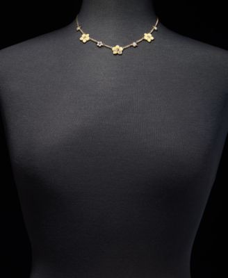 Gold-Tone Yellow Flower Frontal Necklace
