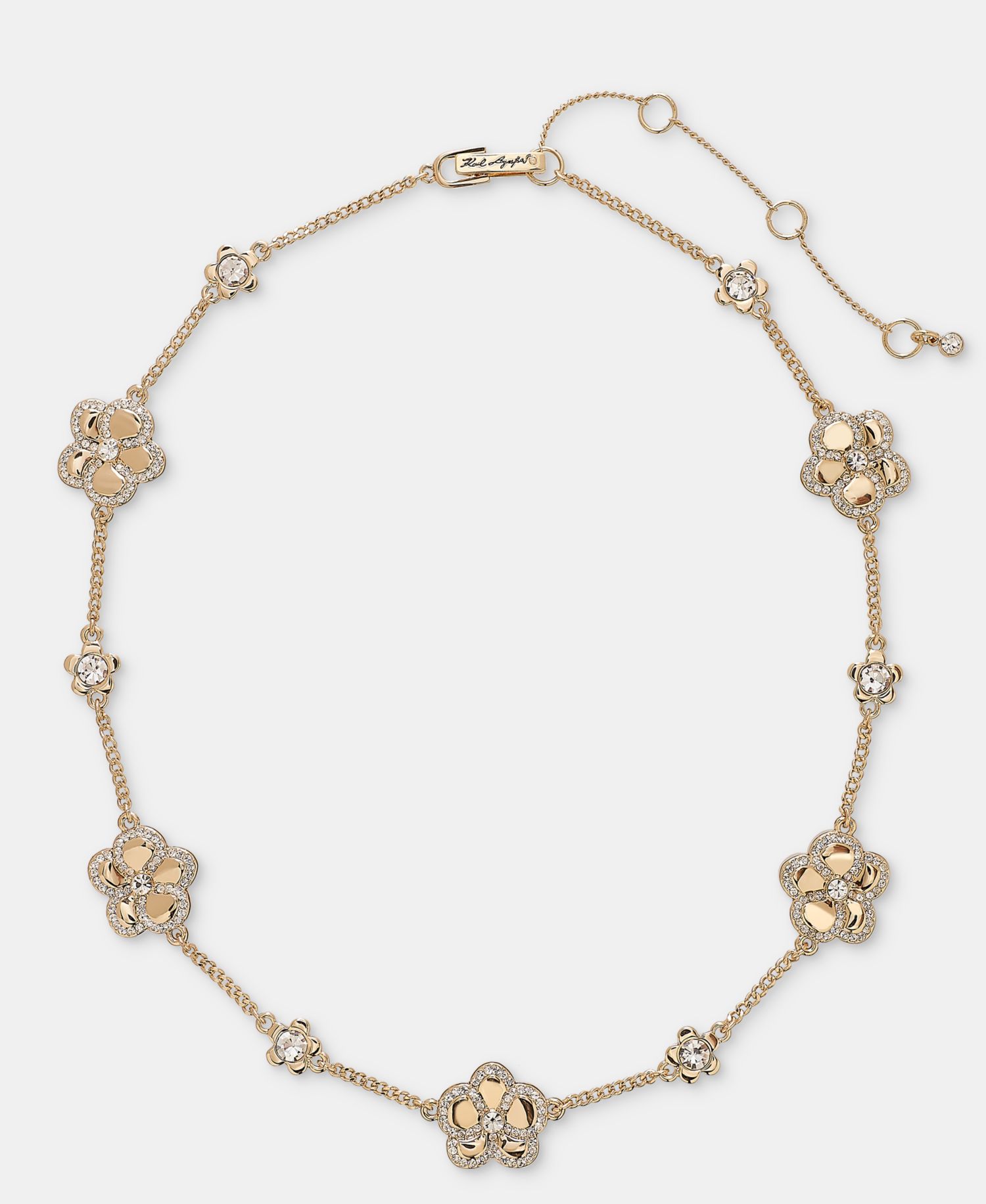 Gold-Tone Pav&eacute; Orchid Collar Necklace