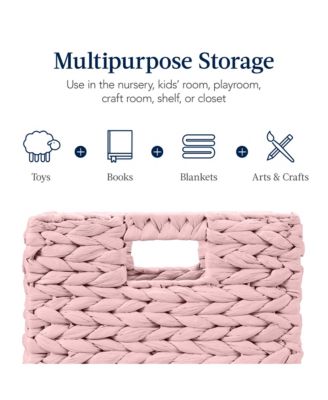 10.5x10.5in Hyacinth Storage Baskets, Set of 5 Multipurpose Collapsible Organizers