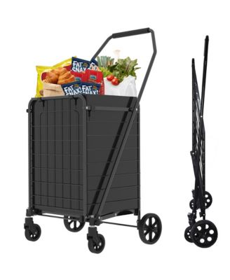 Foldable Heavy Duty Shopping Cart - Grocery Cart on Wheels with Waterproof Oxford Bag for Laundry, Garden, Camping