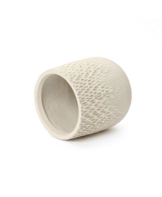 Antique  13.38" Round Planter, Deep-to-Light Gradient Texture, Tapered Design