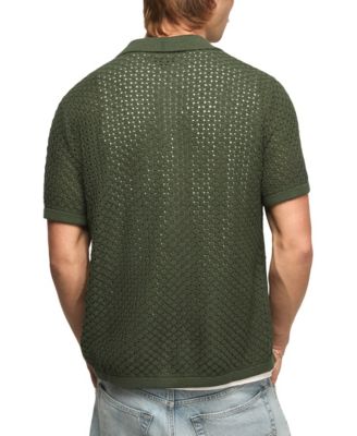 Men's Crotchet Button-Down Sweater