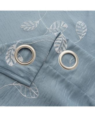 100% Polyester 140 GSM Reed Embroidered Grommet Curtain Panel 54" x 84"