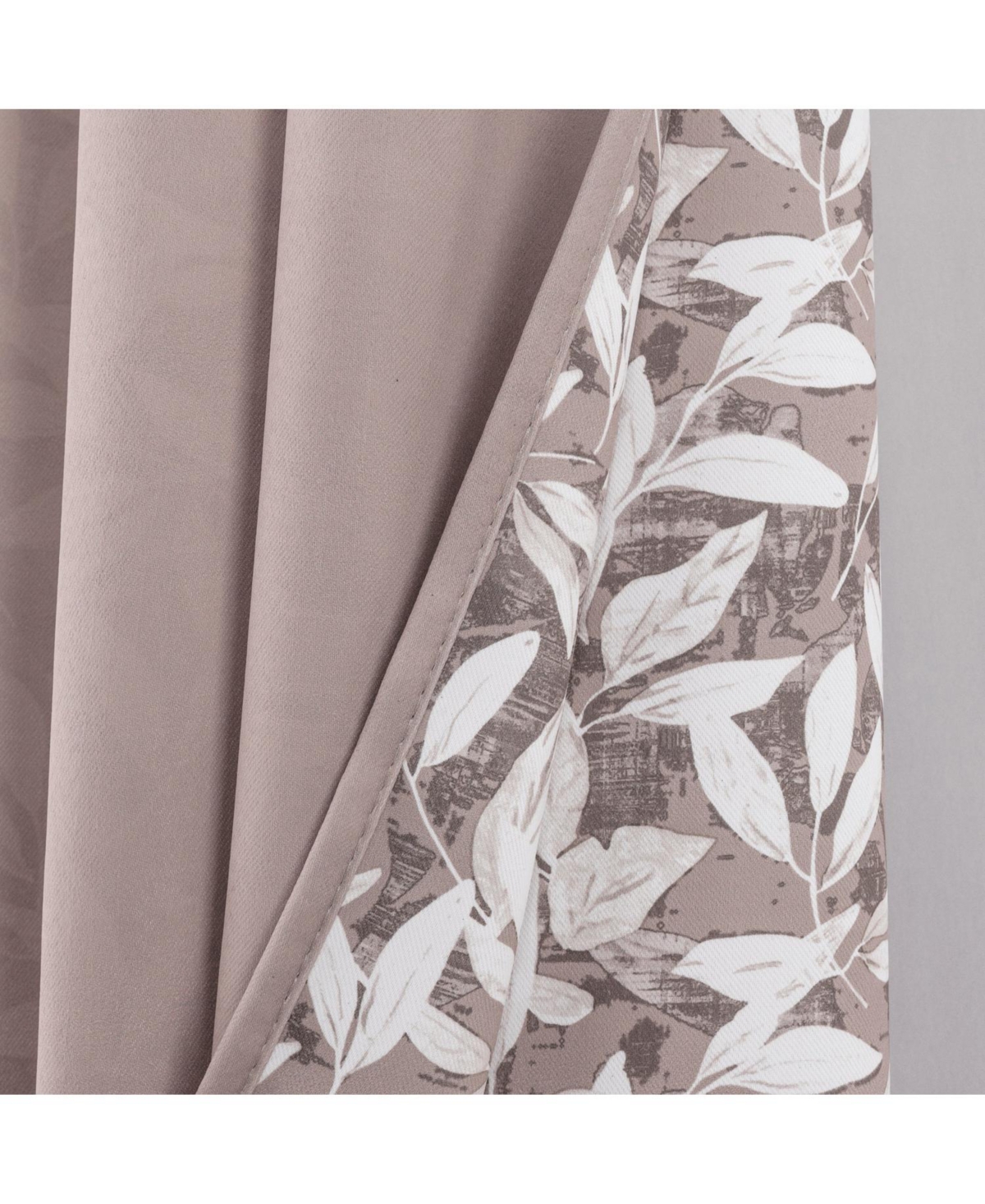 Rt Designers Collection 100% Polyester 190 Gsm Marina Revisible Blackout Grommet Curtain Panel 54" x 84" Taupe