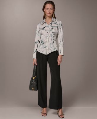 Women's Printed Pointed Hem Blouse