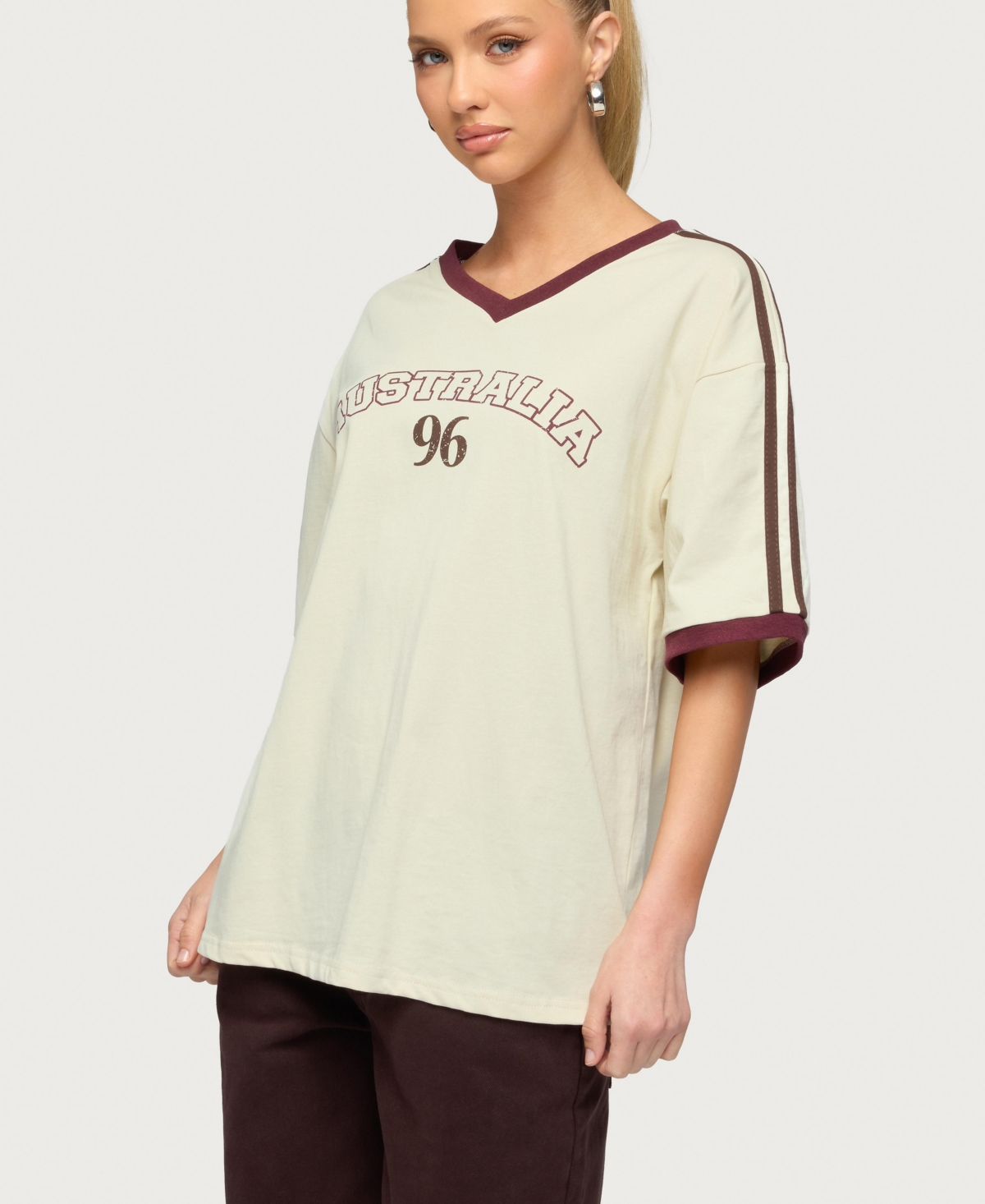 Edikted Women's Australia 96 Contrast Oversized T Shirt