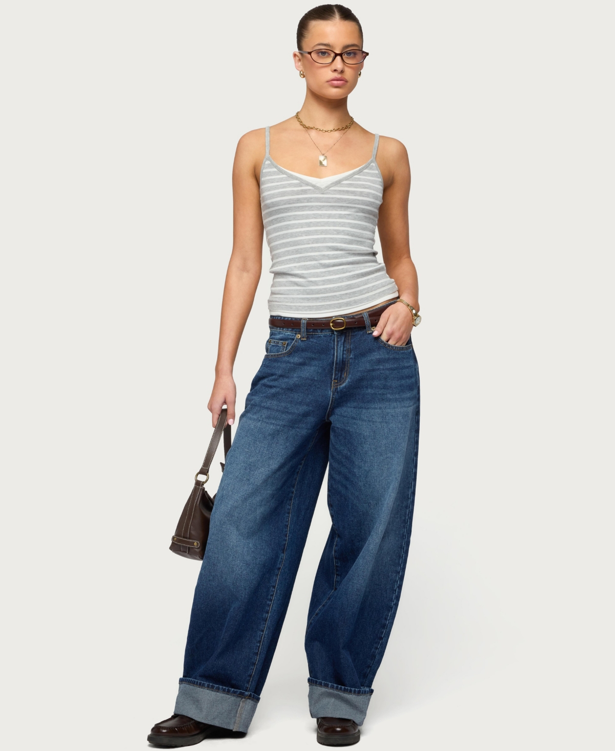 Edikted Women's Layered Contrast Striped Tank Top