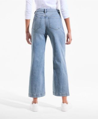 Petite Recover Denim High Rise Wide Leg Crop Jeans