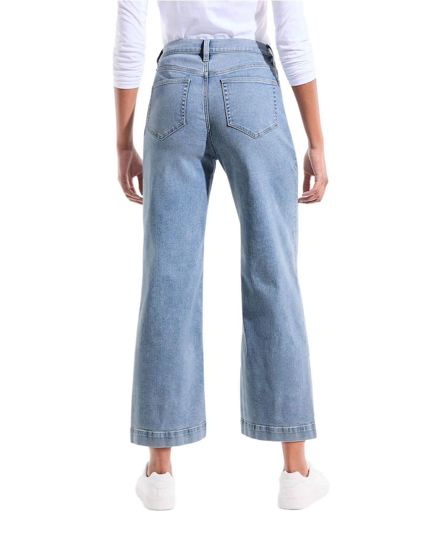 Petite Recover Denim High Rise Wide Leg Crop Jeans