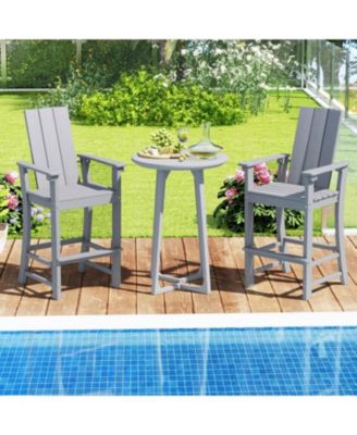 Outdoor Adirondack Bar Height Chair with Ergonomic Back